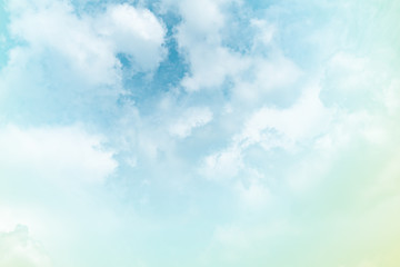 Sun and cloud background with a pastel colored 