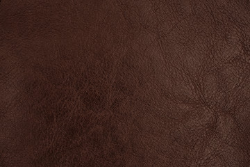 Brown leather texture background, genuine leather. 