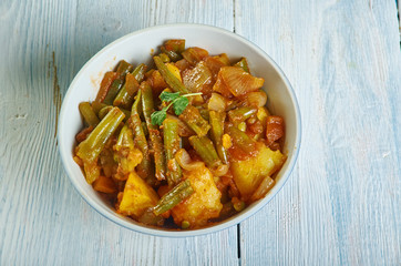 French Beans and Potatoes Subji