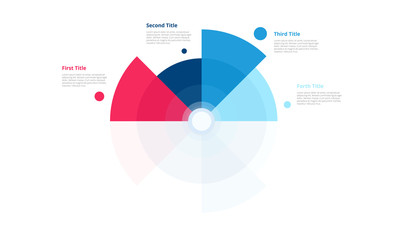 Vector circle chart design. Modern template for creating infographics, presentations, reports, visualizations. Global swatches. Isolated on white background.