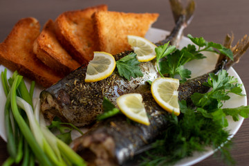 fried fish with vegetables