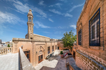MIDYAT, TURKEY - APRIL 18, 2018: Syrian Orthodox Church Mor Barsavmo. The only in operation church in the city Midyat, Turkey