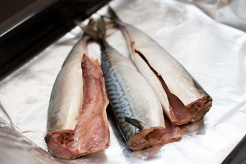 fresh fish on foil