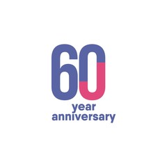 60 Year Anniversary Vector Template Design Illustration