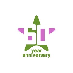 60 Year Anniversary Vector Template Design Illustration