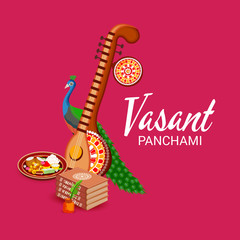 Vector illustration of a Background/Banner for Vasant Panchami