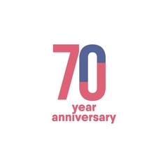 70 Year Anniversary Vector Template Design Illustration