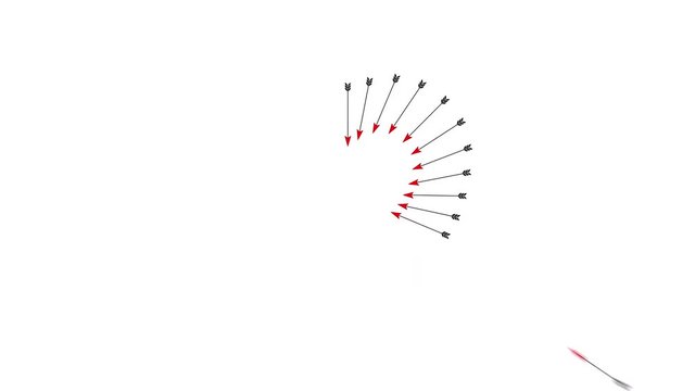 Valentines Day video greeting card, tips of the arrows create a shape of heart