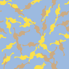 Obraz premium UFO camouflage of various shades of yellow, brown and blue colors