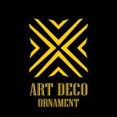 Geometric ornamental retro vintage art deco logo for design and decoration. Vintage retro ornamental deco art design. Retro art for beautiful design.
