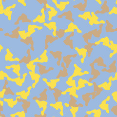 UFO camouflage of various shades of yellow, brown and blue colors