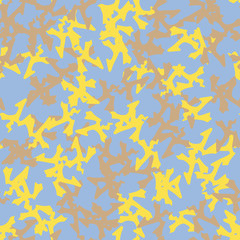 UFO camouflage of various shades of yellow, brown and blue colors