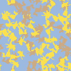 UFO camouflage of various shades of yellow, brown and blue colors