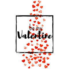 Valentines day sale with glitter hearts.