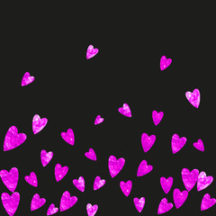 Valentines day sale with glitter hearts.