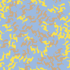 Fototapeta na wymiar UFO camouflage of various shades of yellow, brown and blue colors