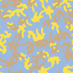 UFO camouflage of various shades of yellow, brown and blue colors