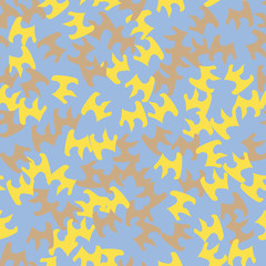 UFO camouflage of various shades of yellow, brown and blue colors