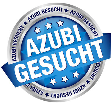 Button Banner "Azubi gesucht" Blau/Silber