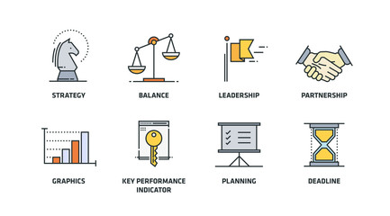 MARKETING COLORED ICON SET