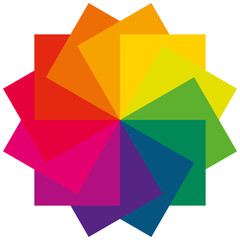 Farbfächer als Farbkreis und Farben Blume