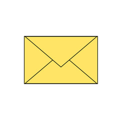 simple yellow envelope mail (email) icon. Vector eps 10 illustration.