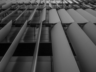 Lamelle Bauwerk Architektur Schwarz Weiß Wirr Segel Flügel 