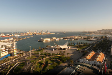 Vista panorámica aerea de la zona del puerto de Las Palmas de Gran Canaria