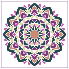 Vector mandala. Holi party flower. Floral ornament. Complex design.