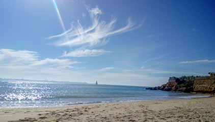 Playa en mar de cadiz oceano atlantico