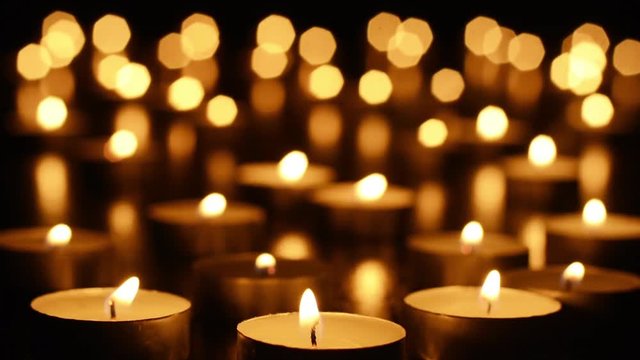 Candles on Dark Background for Thanksgiving, Valentines Day, Happy Birthday, Memorials, Festive, Christmas and Romance