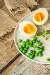 green peas, avocado and vegetable - sandwich (healthy food). food concept. food background