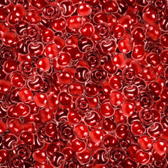 Sweet Cherries collage texture. Top view of Sweet Cherries fruits.Fruits background.