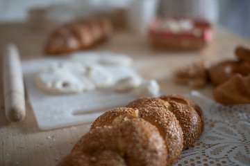white bread, cupcake, donut, dough, children mold dough