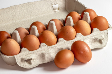 Oeufs conditionnés dans une boîte en carton
