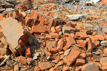 Crushed concrete blocks