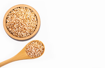 Popped amaranth grain - Amaranthus. Top view