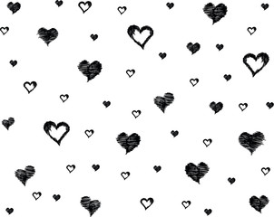 Vector of hearts painted paint. 
