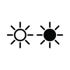 Sun icon vector isolated