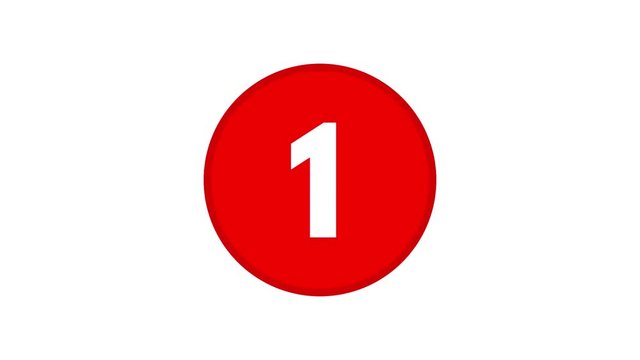 Sliding Circle Numbers Reveal Counting Up 1 to 10 Color Red