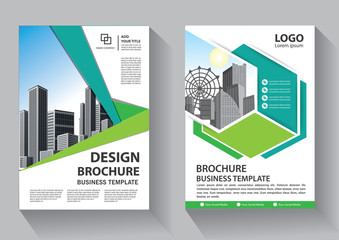 Business abstract vector template. Brochure design, cover modern layout, annual report, poster, flyer in A4 with colorful triangles, geometric shapes for tech, science, market with light background