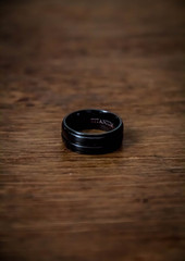 ring on wooden background