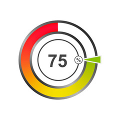 Color indicator from percentage. Vector Illustration.