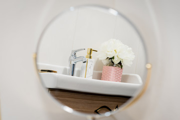 Reflection in the bathroom mirror