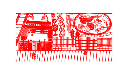 traditional Chinese paper-cut works