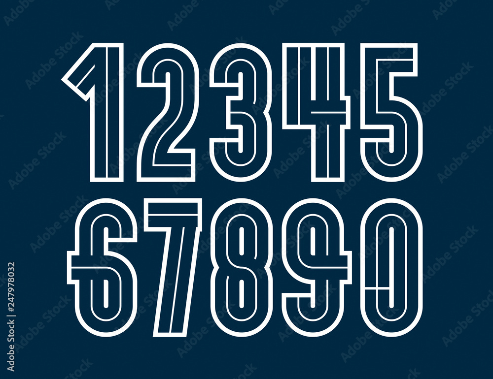 Poster vector retro regular numbers collection for use in logo design
