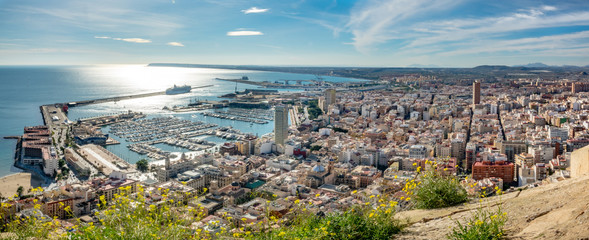 Summer view of a spanish city and sea