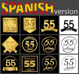Spanish set of number 55 templates