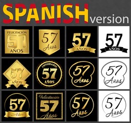 Spanish set of number 57 templates