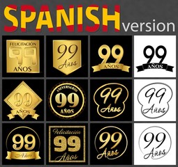 Spanish set of number 99 templates